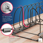 Better Things Home 7.5” Wide 6-Slot Adjustable Large Pan and Pot Lid Organizer - Image 3