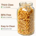 ComSaf 3-Pack 78oz Large Square Airtight Glass Jars - Image 5