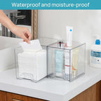 Vtopmart 7.6" H Clear Stackable Storage Drawers, 2 Pack Plastic Organizers Bins - Image 5
