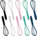 10-Piece Mini Multicolor Silicone Whisks, Heat-Resistant Up to 500°F by LAPXSNZD