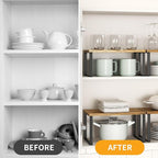 Kitchen Cabinet Organizer Shelf Set of 4, Sturdy Kitchen Counter Shelves - Image 3