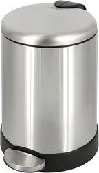 Glad Small Trash Can, 1.2 Gallon | Round Stainless Steel Garbage Bin by GladTrashFoodStorage