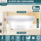 WGCC Deli Containers with Lids 8oz- Disposable Soup Containers with Lids 48 Sets - Image 5
