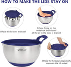 Hillbond Mixing Bowls with BPA Free Airtight Lids Stainless Steel Nesting Bowls - Image 3