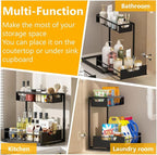 Ceetug Under Kitchen Sink Organizers and Storage Pull Out 2 Tier Metal Bathroom - Image 7