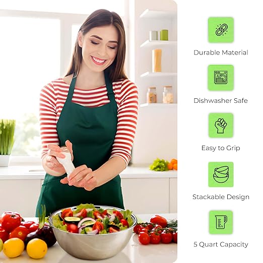 OCS Parts 5 Quart Mixing Bowl | 11.25-Inch Stainless Steel Professional Grade - Image 4