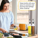 Hushee 12 Pcs Clear Glass Olive Oil Dispenser Bottles Sets Include 8oz Glass - Image 7