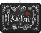 Kawani Black Coffee Bar Dish Drying Mats by Kawani
