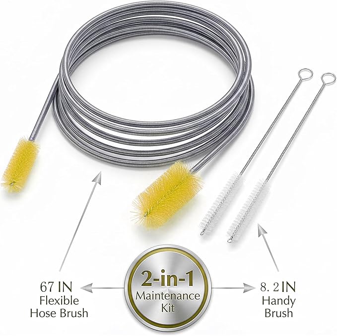 67" Flexible Drain Brush Set, Double Ended Long Hose Pipe Cleaner - Image 2