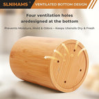 Bamboo Utensil Holder, 7.3"+5.4" Set of 2 Utensil Holders - Image 3