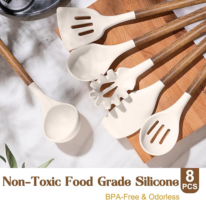 Silicone Cooking Utensil Set, Umite Chef 8-Piece Kitchen Utensils Set - Image 2