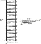 SWOMMOLY Adjustable Wall Mount Spice Rack Organizer, 12-Tier Dual-use Hanging - Image 6