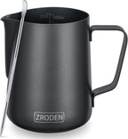 Milk Frothing Pitcher, 20oz Espresso Steaming Pitchers Stainless Steel by Zroden