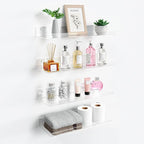 upsimples 4 Pack 15x6 Inches Acrylic Bathroom Shelves by upsimples