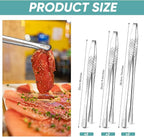 meekoo 6 Pcs 3 Size Stainless Steel Korean BBQ Grill Tongs Japanese Barbecue - Image 2