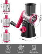 Geedel Rotary Cheese Grater, Kitchen Mandoline Vegetable Slicer - Image 8