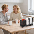 Coffee Cup Dispenser with Straws Holder, Plastic Coffee Cup and Lid Holder - Image 5
