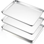 E-far Large Baking Sheets Set of 3, 20”x14” Stainless Steel Cookie Sheet Pans by E-far