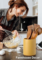Nucookery Utensil Holder, 6.4" Ceramic Kitchen Utensil Holder - Image 5