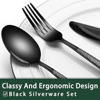EWFEN 24-Piece Black Silverware Set - Image 3