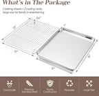 TeamFar Baking Sheet with Rack Set, Stainless Steel Baking Pan Cookie Sheet - Image 2