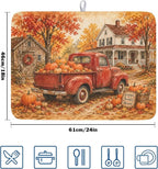 Fall Pumpkin Dish Drying Mat for Kitchen Counter Thanksgiving Autumn Harvest - Image 2