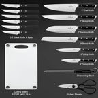 Knife Set with Block, N NOBLE FAMILY 16Pcs Kitchen Knives Drawer Organizer Set - Image 2