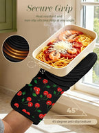 Slohif Long Silicone Oven Mitts Heat Resistant - Image 3