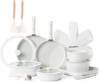 SENSARTE 24 Piece Pots and Pans Set, Nonstick Detachable Handle Cookware by SENSARTE