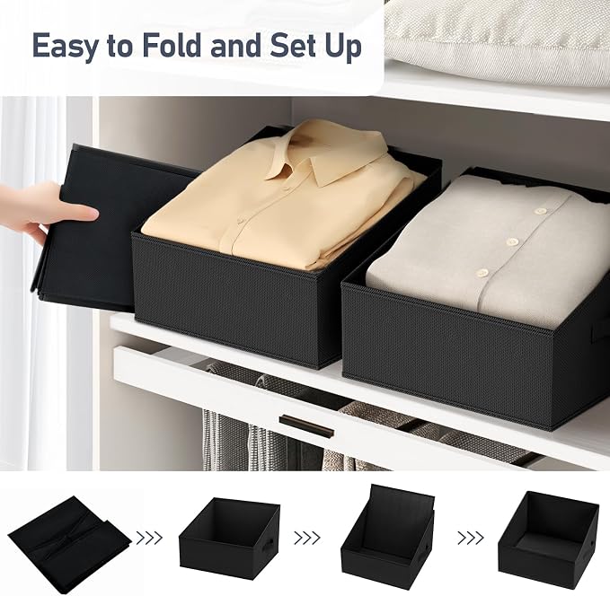 DIMJ Trapezoid Storage Bins for closet shelves, Closet Organzier Bins - Image 5