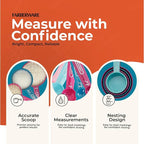 Farberware Kitchen Basics Measuring Cup & Spoon Set, 9-Piece Colorful Nesting - Image 2