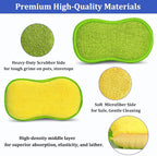 Dish Sponges Kitchen, 12 Pack Multi-Purpose Microfiber Scrub Sponge - Image 4