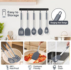TeamFar Silicone Cooking Utensils Set, Turner/Spoon/Pasta Server - Image 6