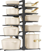 MUDEELA 10-Tier Pots and Pans Organizer under Cabinet, 23.62" Height Heavy Duty by MUDEELA