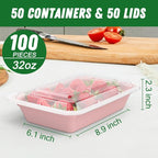 50 Pack 32 oz Meal Prep Containers Reusable - Image 2