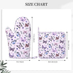 Butterflies Oven Mitts and Pot Holders Set, Cute Kitchen Accessories Heat - Image 6