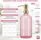 GMISUN Pink Soap Dispenser Bathroom, 2 Pack Kitchen Hand and Dish Soap - Image 3