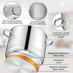E-far 24-Quart Large Stock Pot, Stainless Steel Stockpot - Image 3