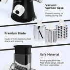 Rotary Cheese Grater with Handle, Kitchen Mandoline Vegetable Slicer with 3 - Image 5