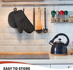Oven Mitts and Pot Holders, 500 ℉ Heat Resistant Oven Mitts Sets, Silicone Oven - Image 6