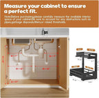 1-Pack Under Sink Organizers and Storage, 2-Tier L Shape Pull Out Cabinet - Image 2
