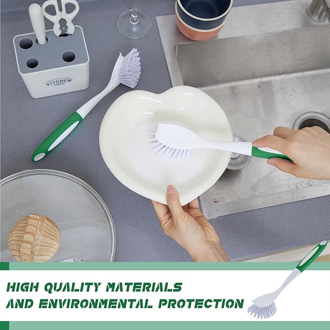 Hsei 20 Pcs Green Kitchen Scrub Dish Brush Bulk - Image 6