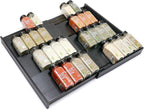 Bamboo Spice Drawer Organizer, Expandable 4 Tier Spice Rack by Thalomely