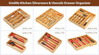 Umilife Bamboo Kitchen Drawer Organizer, 8 Inch Silverware Utensils Tray Holder - Image 6