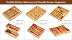 Umilife Bamboo Kitchen Drawer Organizer, 7 Inch Silverware Utensils Tray Holder - Image 6