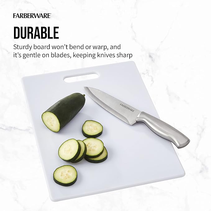 Farberware Large Cutting Board, Dishwasher- Safe Plastic Chopping Board - Image 3
