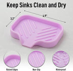 Zulay Kitchen Small Silicone Sponge Holder – Space-Saving Sink Organizer Tray - Image 3