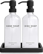 Glass Hand and Dish Soap Dispenser Set by Brighter Barns by BrighterBarns