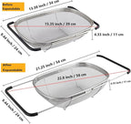 Over The Sink Stainless Steel Oval Colander - Image 3