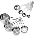 New Star Foodservice 42917 Stainless Steel 8-Piece Measuring Cups and Spoons by NewStarFoodservice